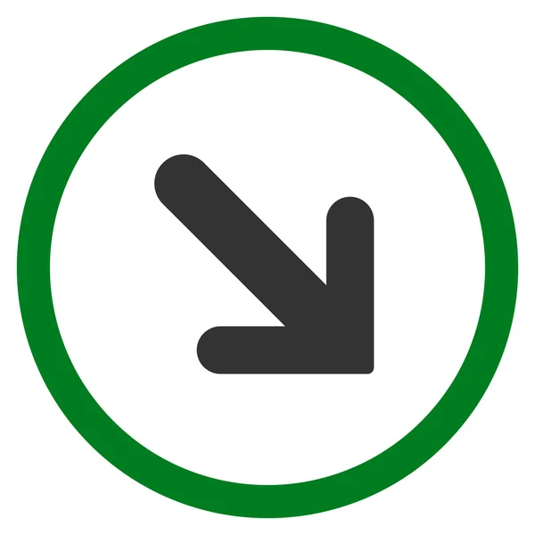 Seta para baixo plana arredondada vetor ícone — Vetor de Stock