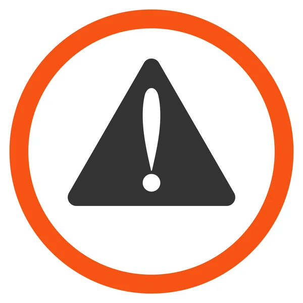 Warning Error Flat Rounded Vector Icon — Stock Vector