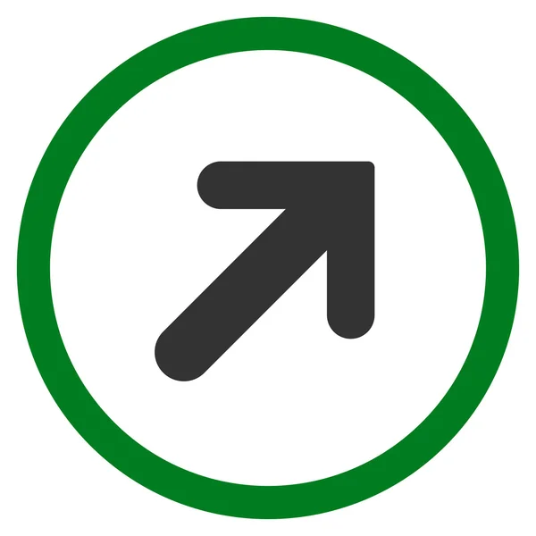 Flecha derecha hacia arriba plano redondeado Vector icono — Archivo Imágenes Vectoriales