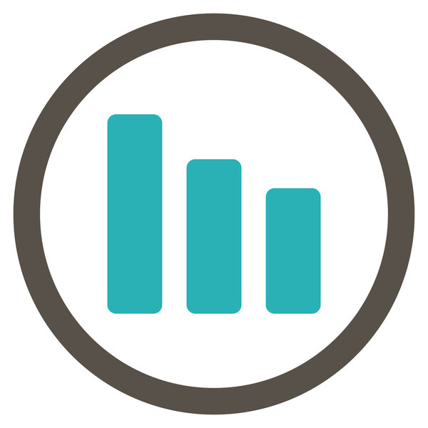 Bar Chart Decrease Flat Rounded Vector Icon