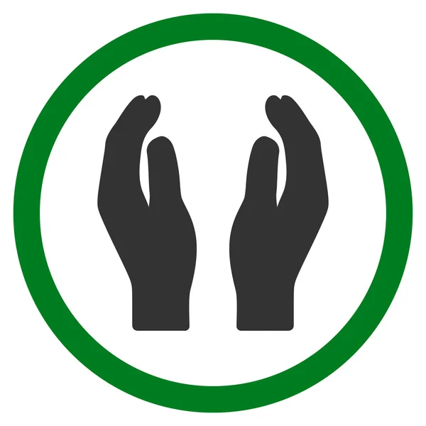 Applåderna händer platta rundade vektor symbol — Stock vektor