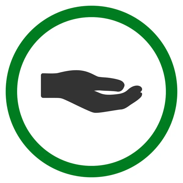 Delen van de Hand plat afgeronde Vector Icon — Stockvector