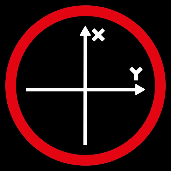 Icona vettoriale arrotondata piatta dell'asse cartesiano — Vettoriale Stock