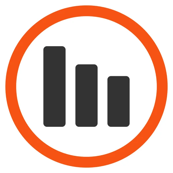 Sávdiagram csökkentése sima lekerekített Vector Icon