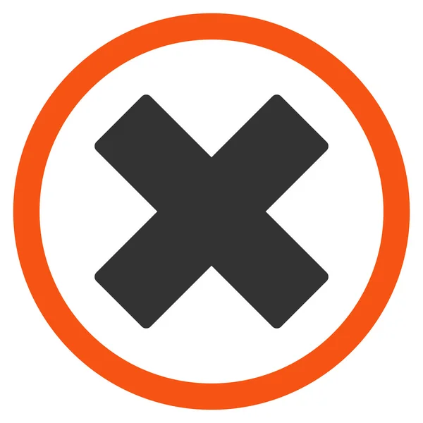 X-Cross plat afgeronde Vector-pictogram verwijderen — Stockvector