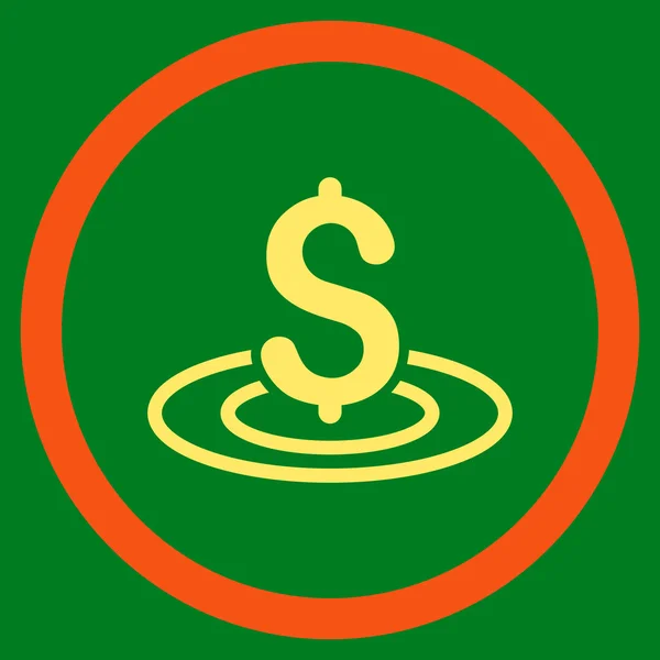Area monetaria Icona vettoriale arrotondata piatta — Vettoriale Stock