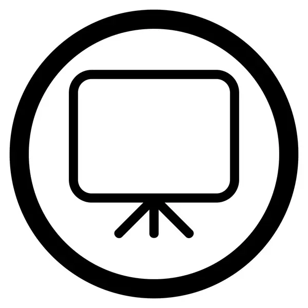 Ikonę prezentacji ekran płaski wektor zaokrąglona — Wektor stockowy