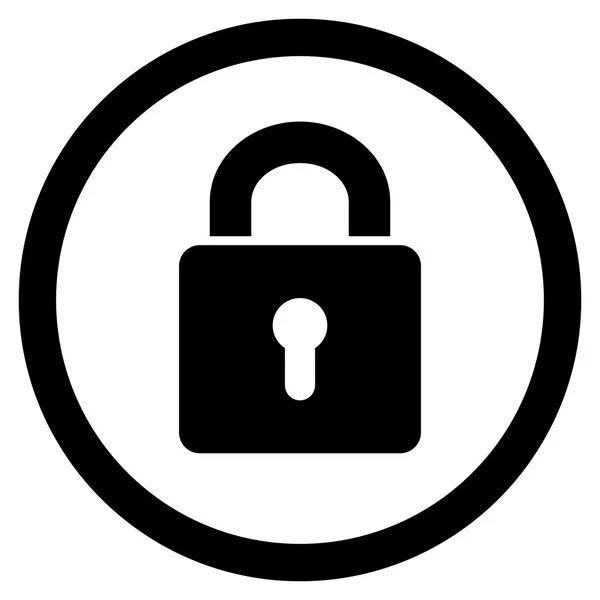 Ikona kłódki dziurkę od klucza płaskiego wektor zaokrąglona — Wektor stockowy