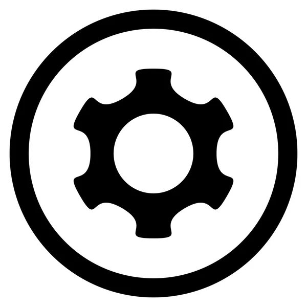 Icono vectorial redondeado plano del engranaje — Vector de stock