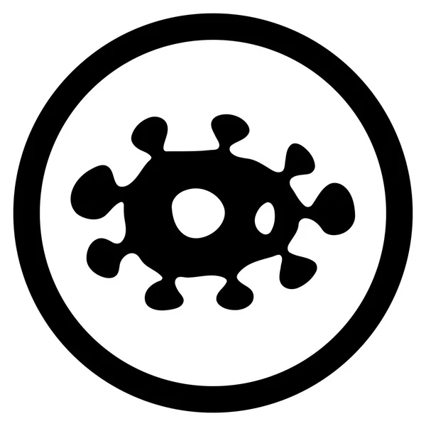 Virus plat afgeronde Vector Icon — Stockvector