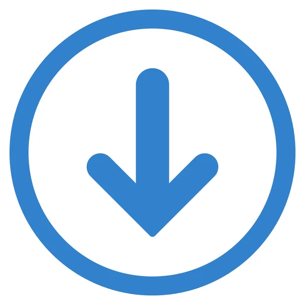 Flecha hacia abajo plano redondeado Vector icono — Archivo Imágenes Vectoriales