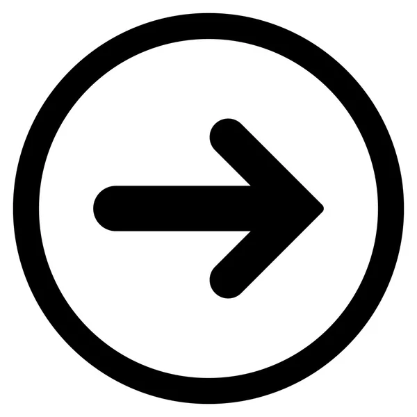 Pil höger rundade platta vektor symbol — Stock vektor