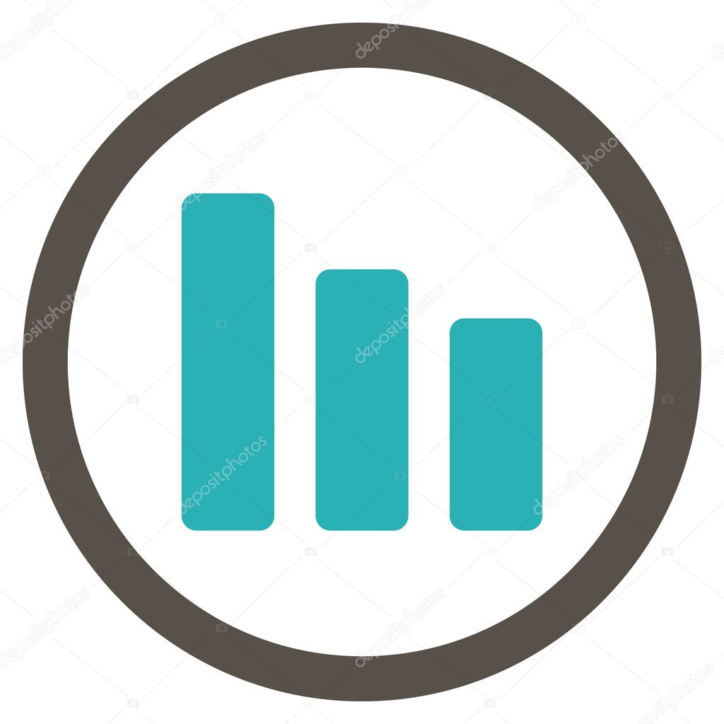 Sávdiagram csökkentése sima lekerekített Vector Icon