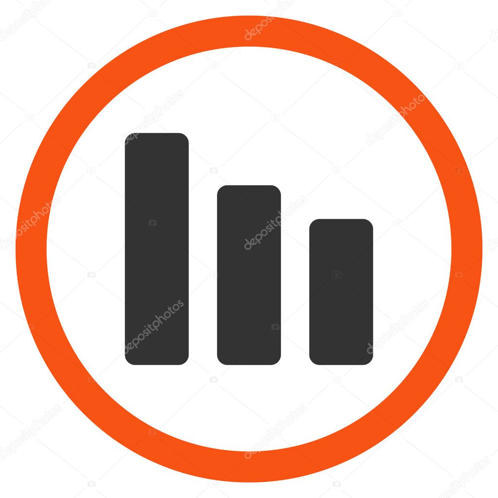 Sávdiagram csökkentése sima lekerekített Vector Icon