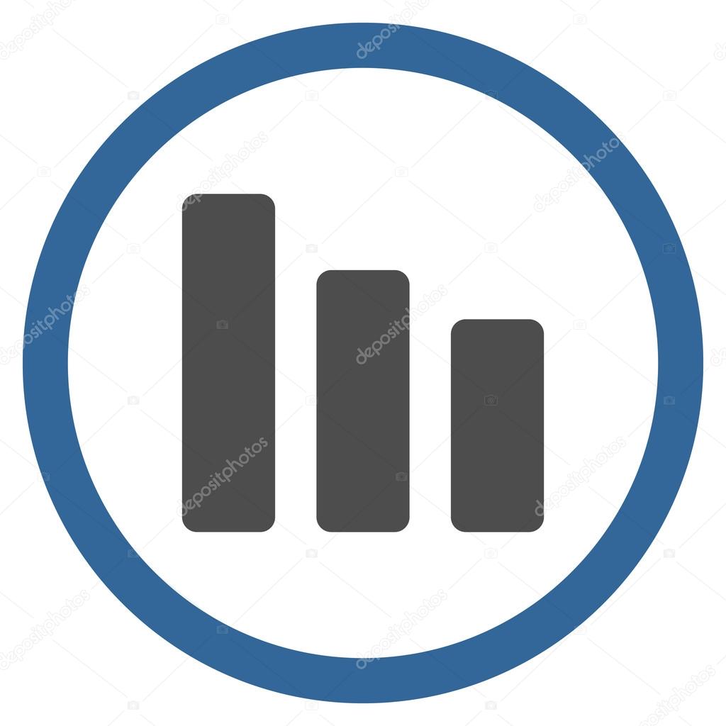 Sávdiagram csökkentése sima lekerekített Vector Icon