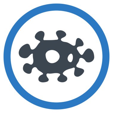 Virüs düz yuvarlak vektör simgesi