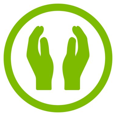 Alkış eller düz yuvarlak vektör simgesi