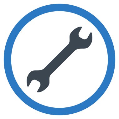 İngiliz anahtarı düz yuvarlak vektör simgesi