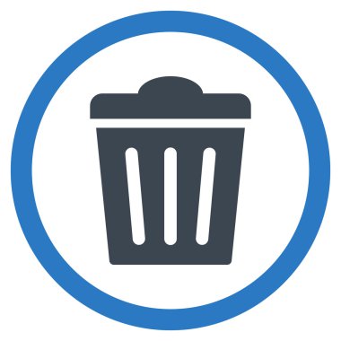 Çöp Can düz yuvarlak vektör simgesi