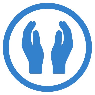 Alkış eller düz yuvarlak vektör simgesi