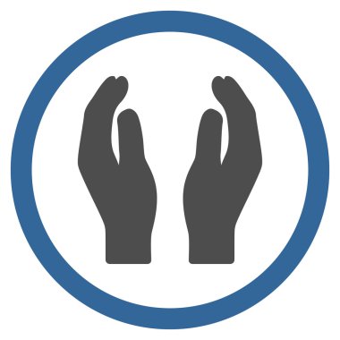 Alkış eller düz yuvarlak vektör simgesi
