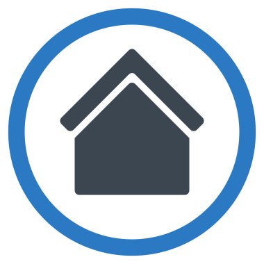 Ev düz yuvarlak vektör simgesi