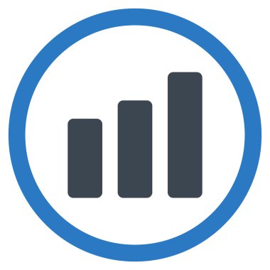 Çubuk grafik artış düz yuvarlak vektör simgesi