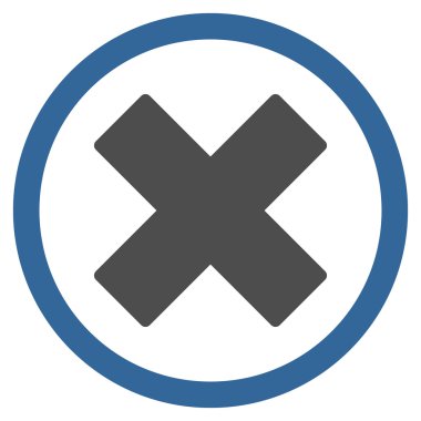 X-Cross düz yuvarlak vektör simge Sil