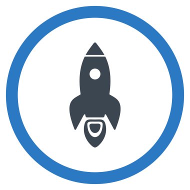 Roket Başlat düz yuvarlak vektör simgesi