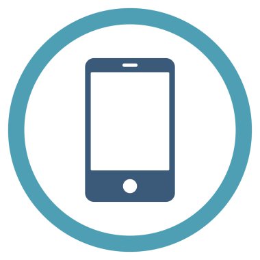 Smartphone düz yuvarlak vektör simgesi