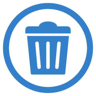 Çöp Can düz yuvarlak vektör simgesi