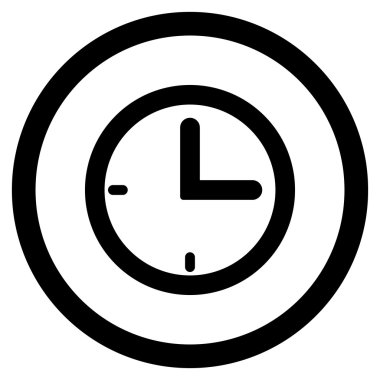 Zaman düz yuvarlak vektör simgesi