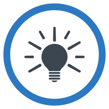 Ampul düz yuvarlak vektör simgesi