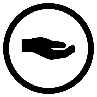 Paylaşım el düz yuvarlak vektör simgesi