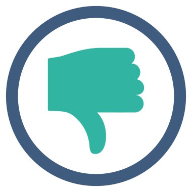 Başparmak düz yuvarlak vektör simgesi