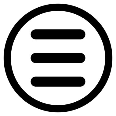 Menü düz yuvarlak vektör simgesi