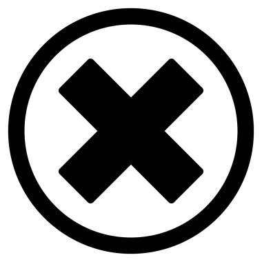 X-Cross düz yuvarlak vektör simge Sil