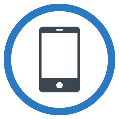 Smartphone düz yuvarlak vektör simgesi