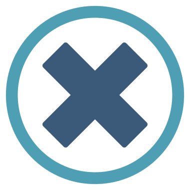 X-Cross düz yuvarlak vektör simge Sil