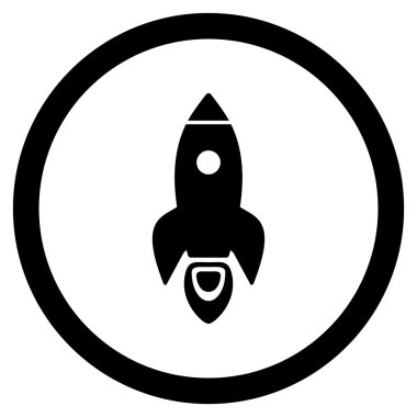 Roket Başlat düz yuvarlak vektör simgesi