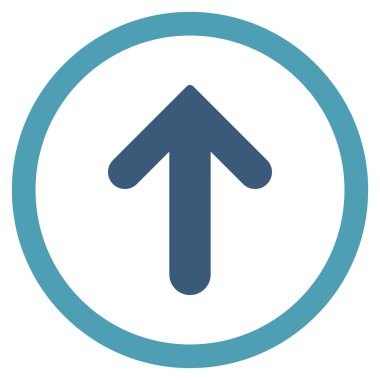 Düz yukarı ok vektör simge yuvarlak