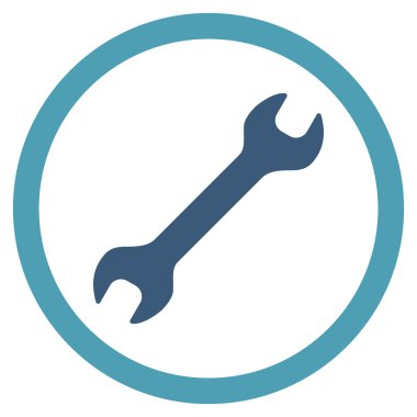 İngiliz anahtarı düz yuvarlak vektör simgesi