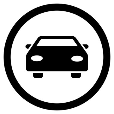 Araba düz yuvarlak vektör simgesi