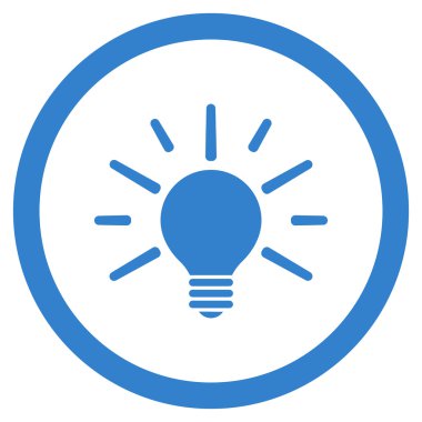 Ampul düz yuvarlak vektör simgesi