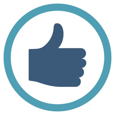 Başparmak yukarı düz yuvarlak vektör simgesi