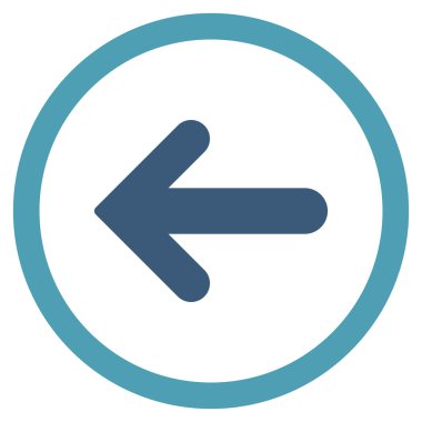 Ok sol düz vektör simge yuvarlak