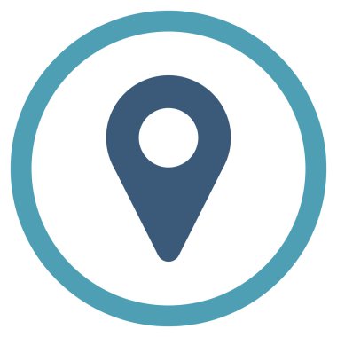 Harita işaretleyici düz yuvarlak vektör simgesi