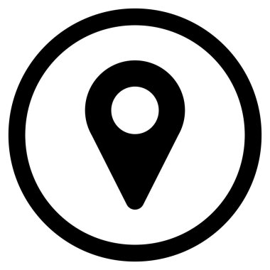 Harita işaretleyici düz yuvarlak vektör simgesi