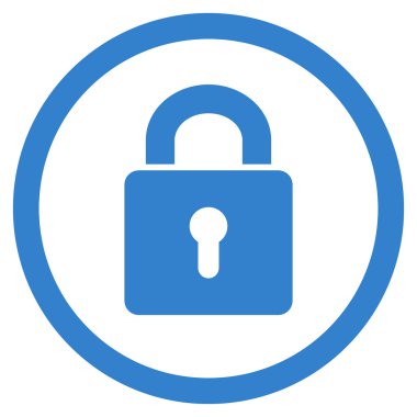 Kilit anahtar deliği düz yuvarlak vektör simgesi