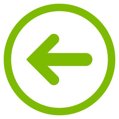 Ok sol düz vektör simge yuvarlak